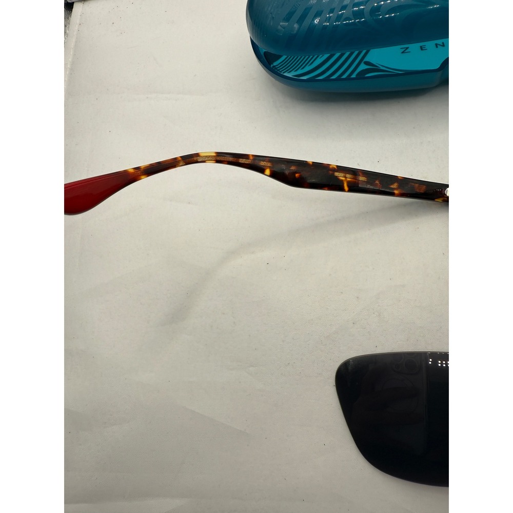 Zenni Eyeglasses Tortoiseshell Frames Clear Lenses Clip On Sunglasses Case - Picture 5 of 5